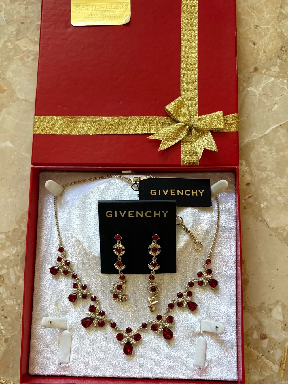 Gorgeous Givenchy gold-tone crystal jewelry set